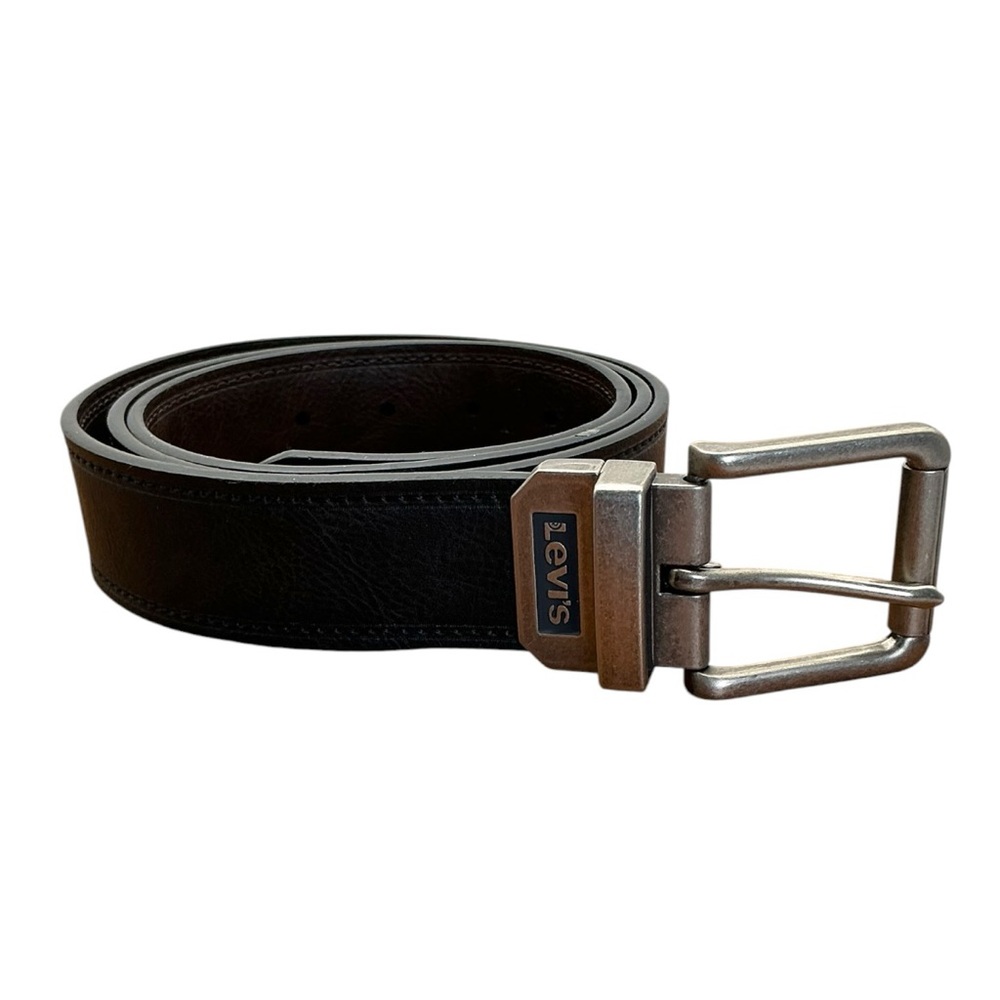 Levi's Black Leather‎ Belt with Metal Buckle vintage Size 42